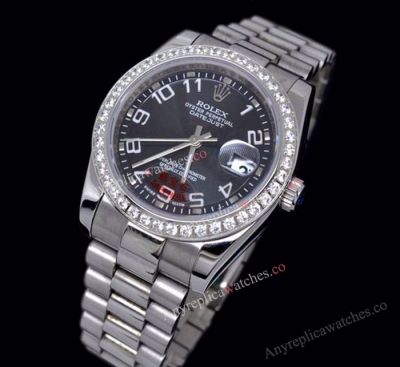 Fake Rolex Datejust II Watch 41mm Diamond Bezel Black Dail
